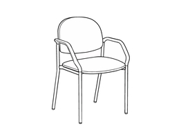 Side Chair With Arms (Stacking / Ganging)